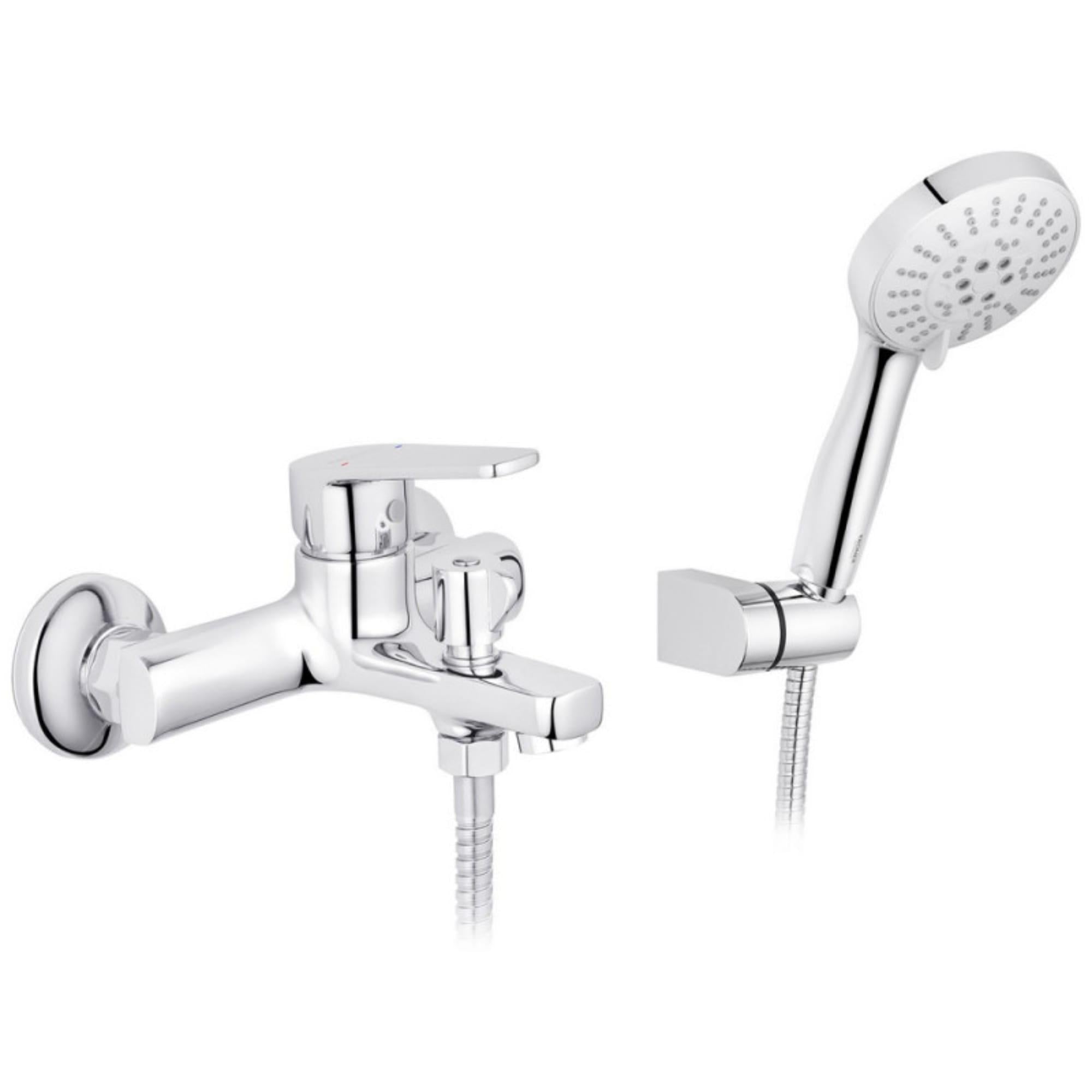 Смеситель для ванны Kroner KRM Brocken C060 однорычажный с ручной лейкой Хром (CV023595)