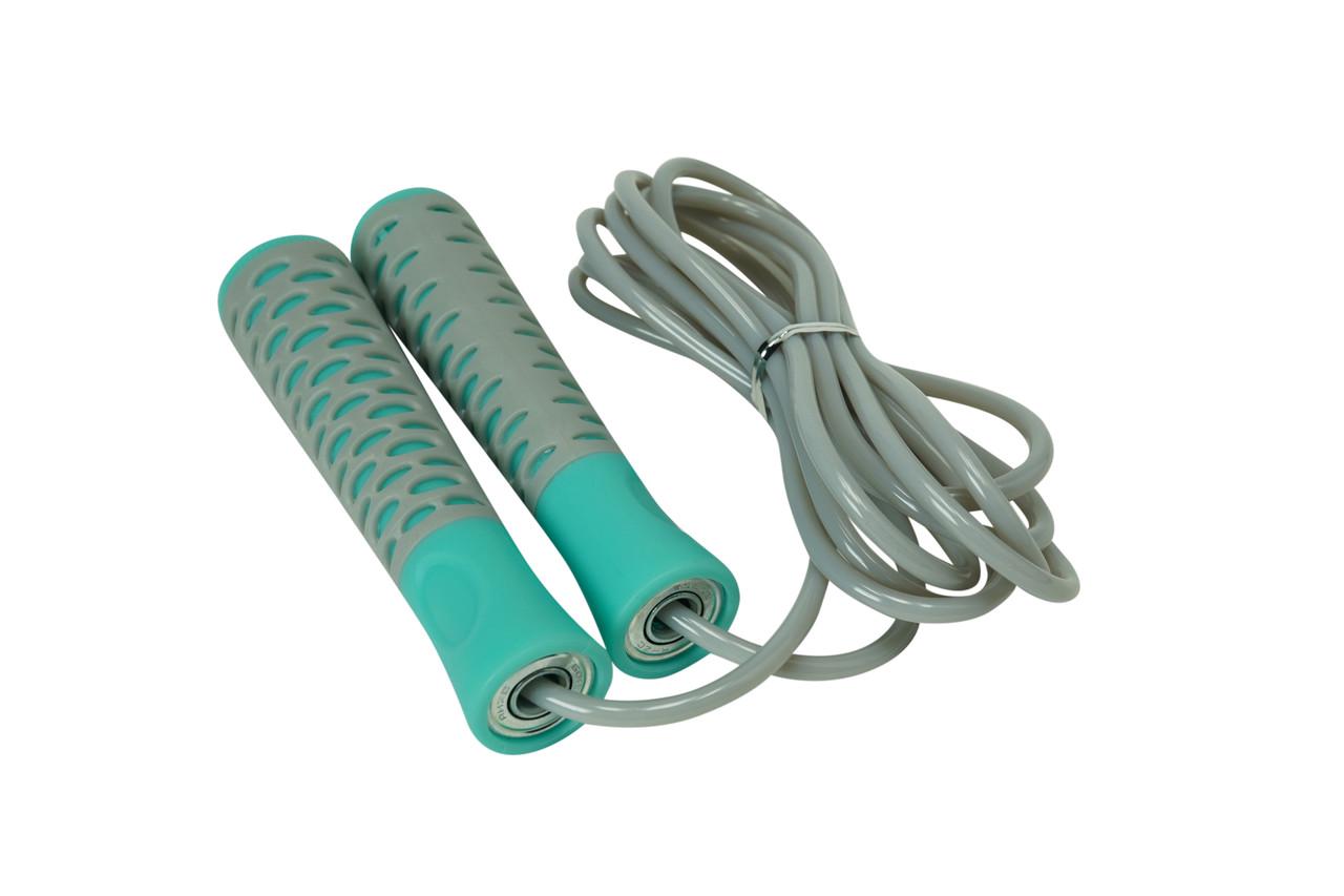 Скакалка PowerPlay 4206 Jump Rope PRO+ 2,75 м Сірий/М'ятний - фото 3