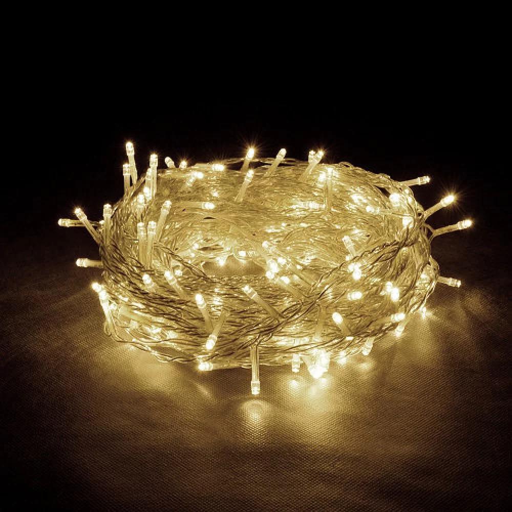 Гирлянда нить LED 200 Белый теплый/Прозрачный провод (1-9/0-19)