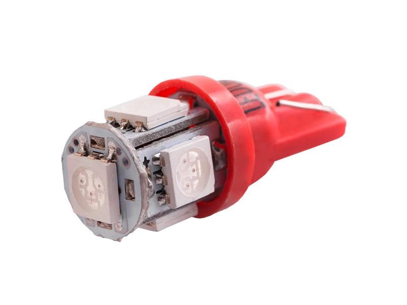 Автолампа светодиодная T10 W5W 24 В SMD5050-5led Красный (2109)