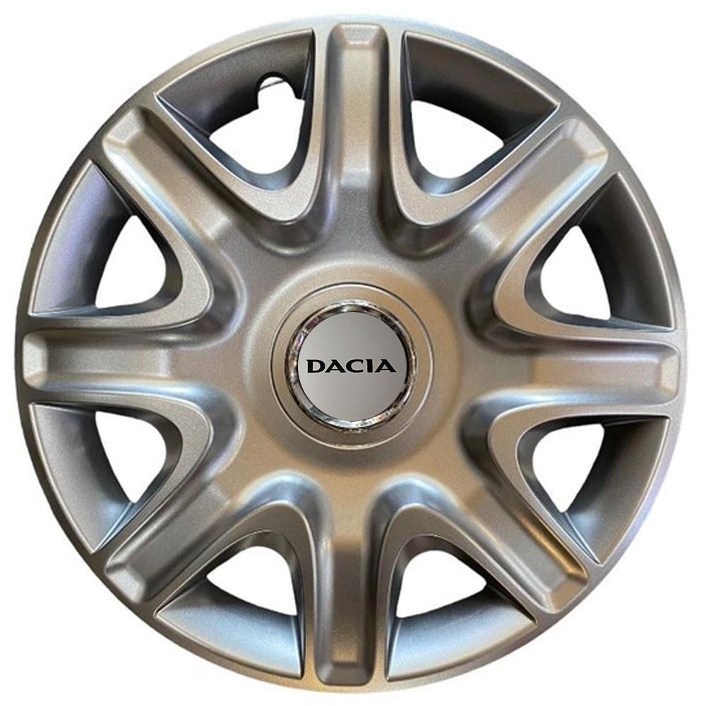 Колпаки SJS 332 с логотипом Dacia R15 4 шт. Серебряный (2654558689)