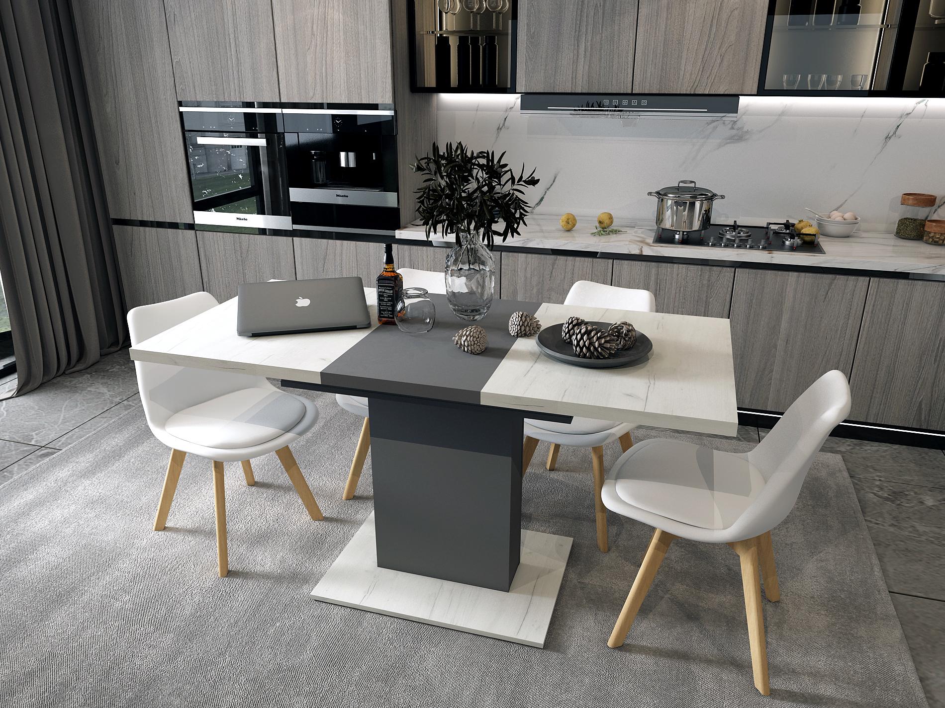 Обеденный стол Doros Бостон 150х70х79 см Сосна Натти/Графит (41516194)