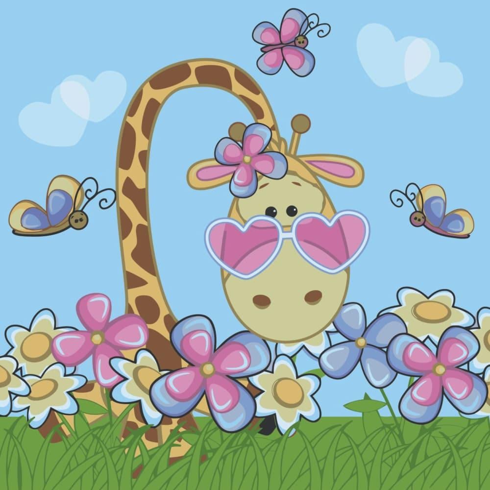 Набор для росписи с лаком и уровнем Strateg жирафик в цветах 30х30 (ES048)