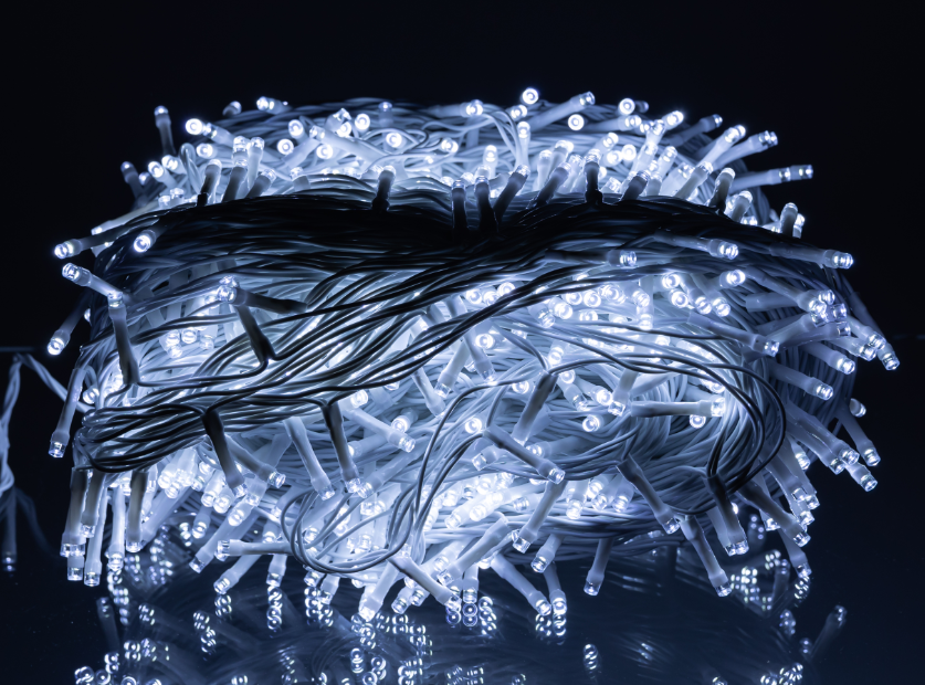 Гирлянда нить уличная 1000 LED 100 м от сети белая нить Белый - фото 5