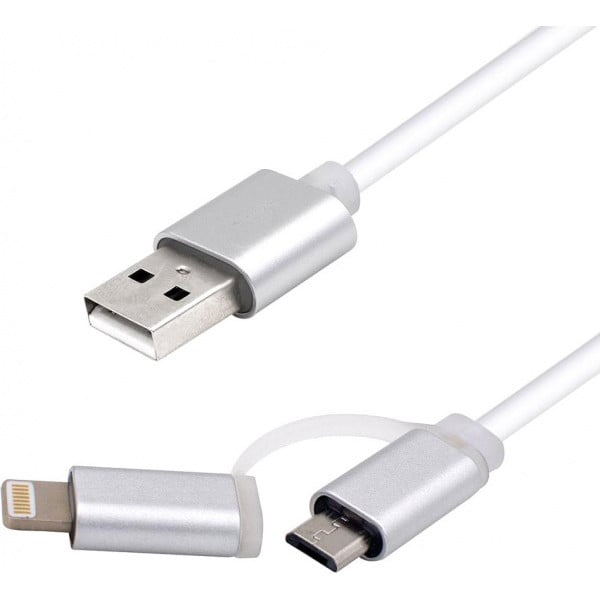 Кабель Vinga 2 в 1 USB 2.0 AM to Micro USB & Lightning 1 м (USBAMMICRO&Lightning-1.0)