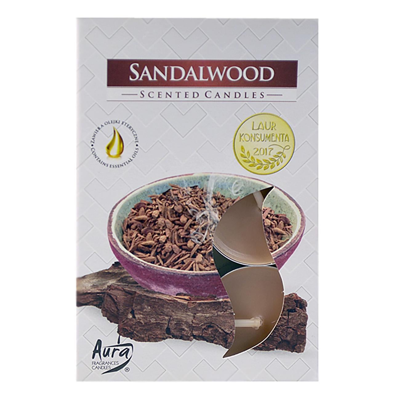 Свеча таблетка ароматическая Bispol Сандаловое дерево 6 шт. (7G-p15-81)