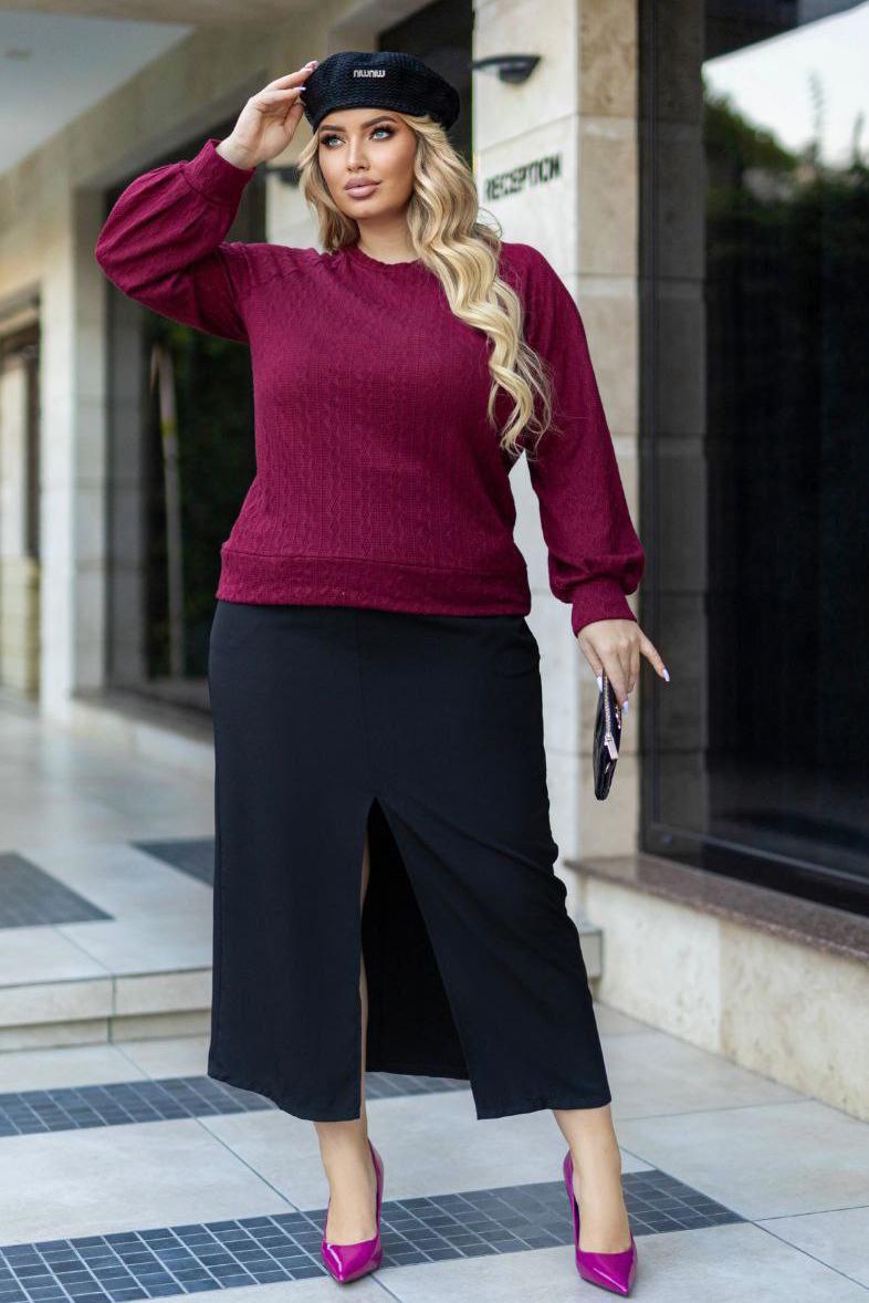 Свитер женский XL-2XL Бордовый (192523) - фото 4