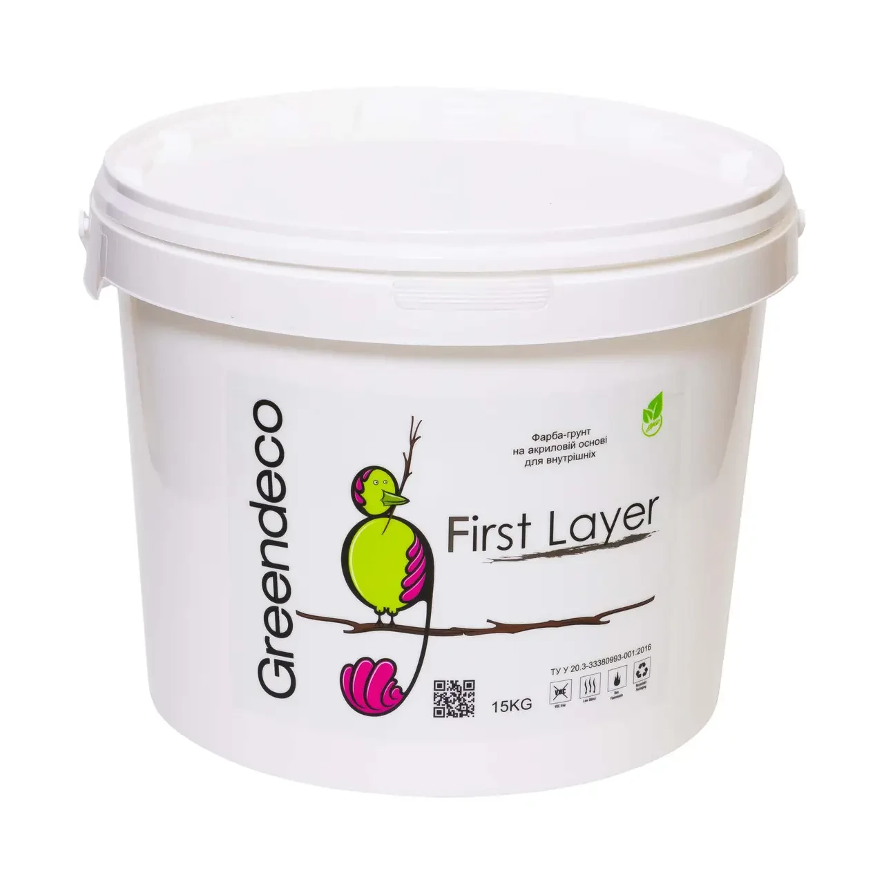 Фарба-грунт Greendeco First Layer на основі акрилових смол у водній емульсії 15 кг