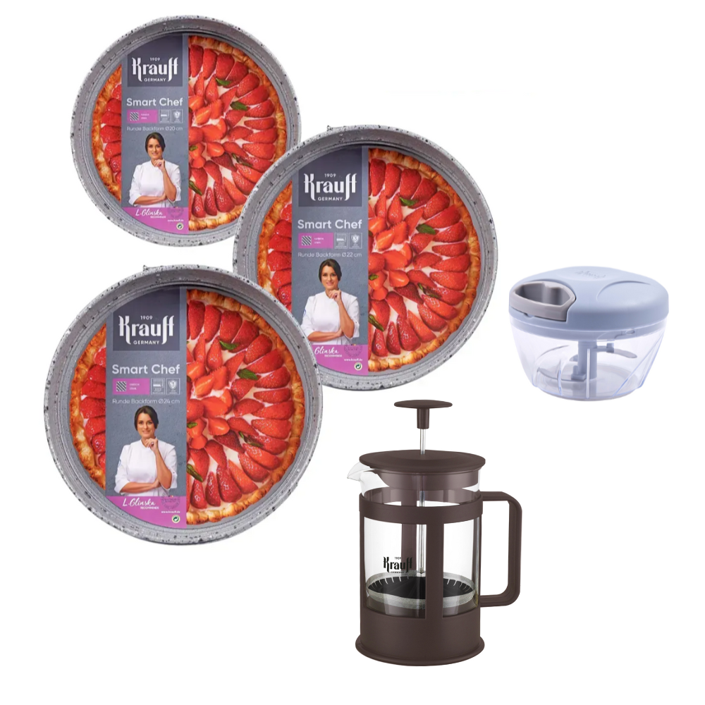 Форми для випічки роз'ємні Krauff Smart chef з чоппером Fusion та чайником (55-333-254)