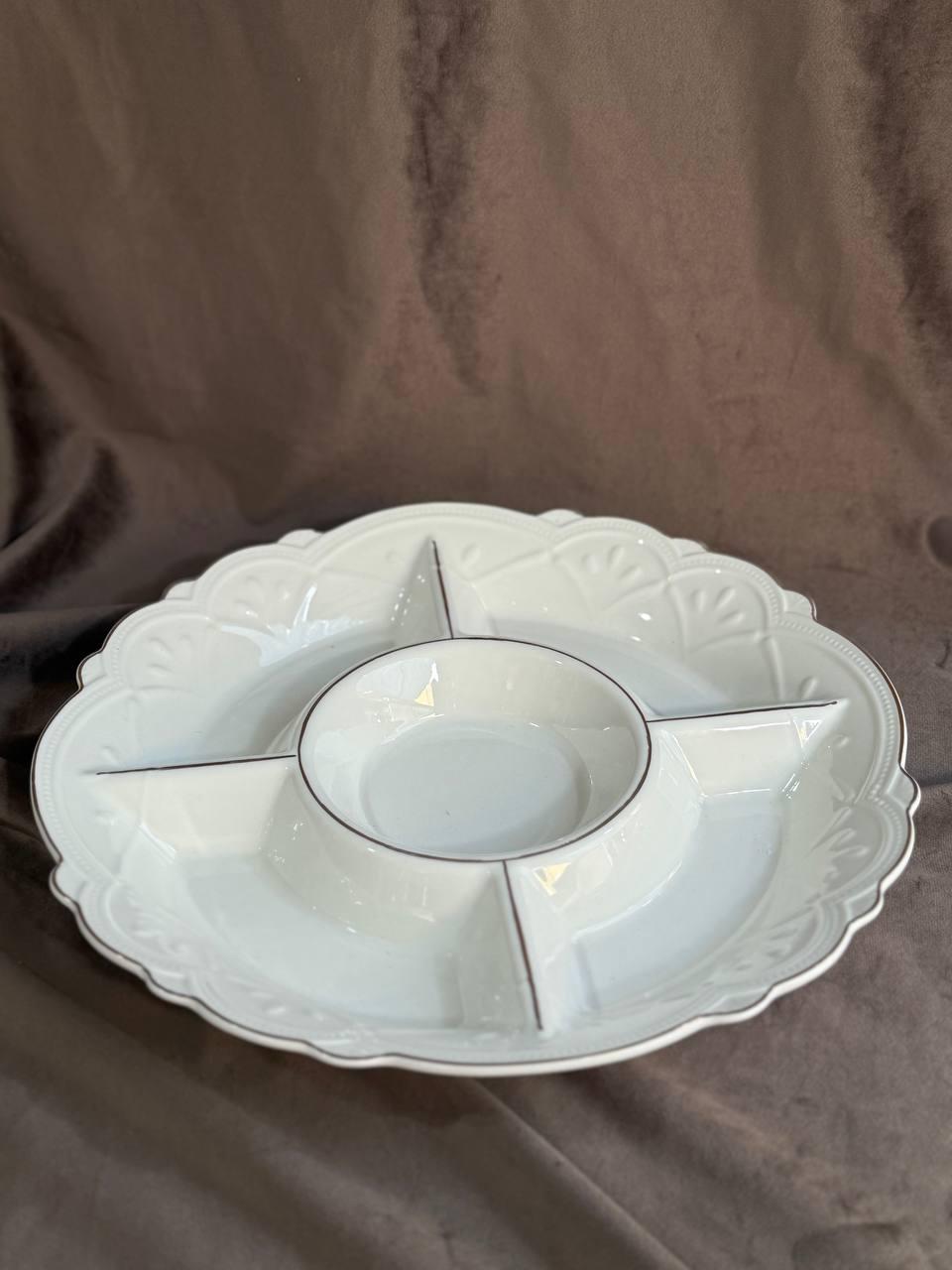 Менажница керамическая YIWU HP-20-31 5-ти секционная 32 см Белый (HP-20-31) - фото 1