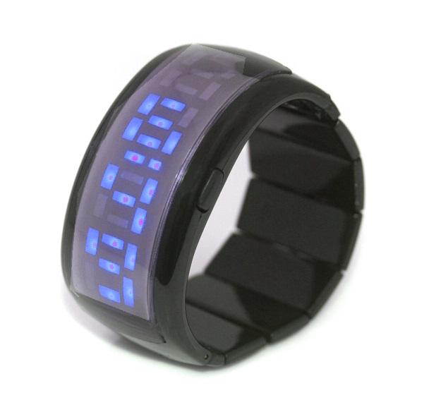 Часы женские браслет-резинка LED Black (548215)