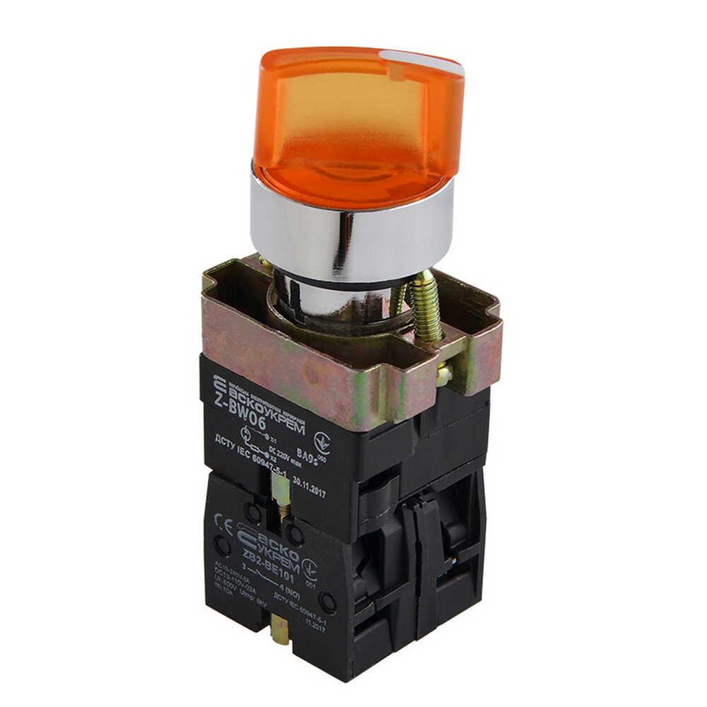 Кнопка XB2-BK2565 поворотная 2-поз. с подсветкой Желтый (00000024671)