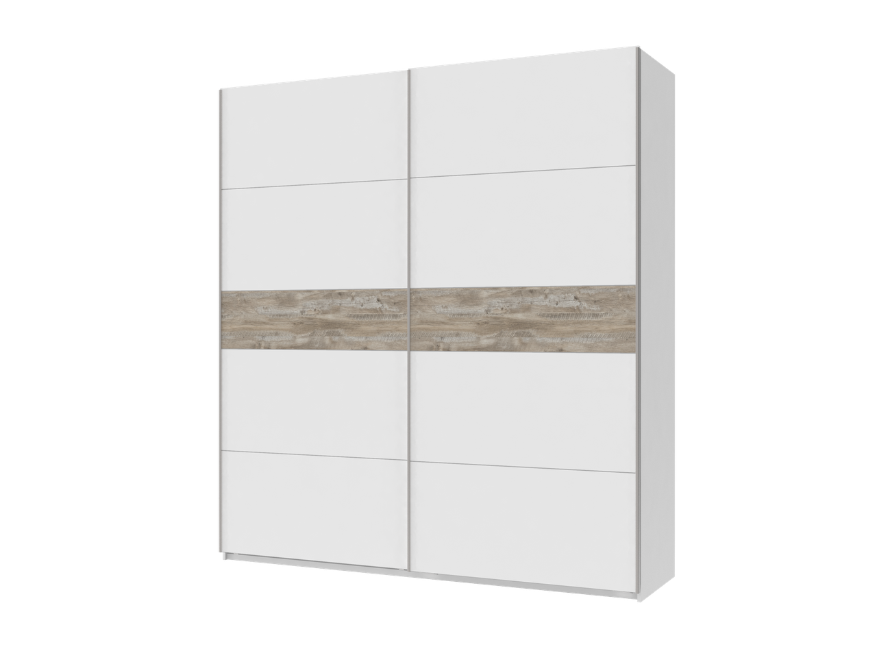 Шкаф-купе Doros G-Caiser 2 ДСП/5 частей 220х60х240 см Белый/Белый/Клондайк (42003001)