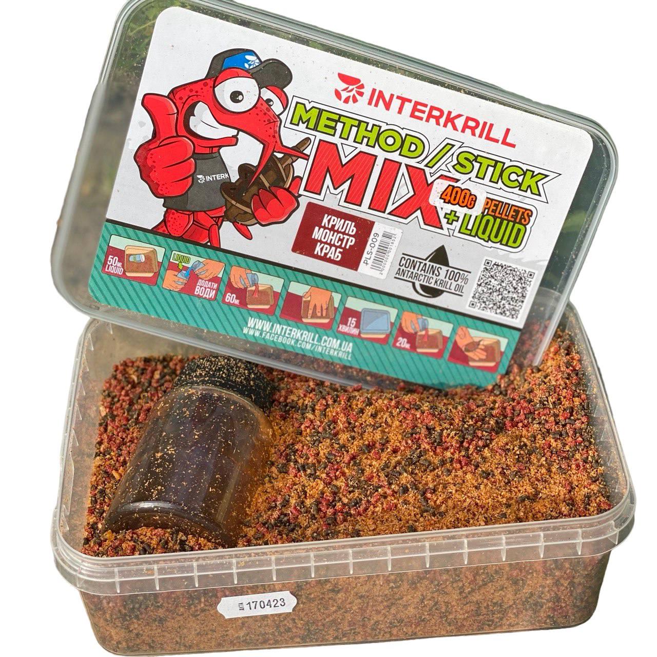 Підкормка INTERKRILL Flat Method Mix Stick Mix Кріль-монстр краб 400 г (361)
