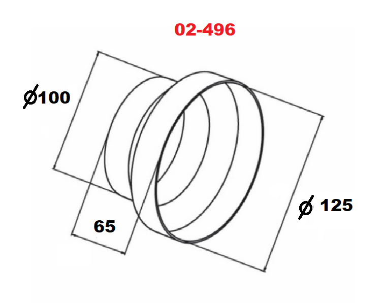 Перехідник круглий AirRoxy 100/125 мм (02-496) - фото 2