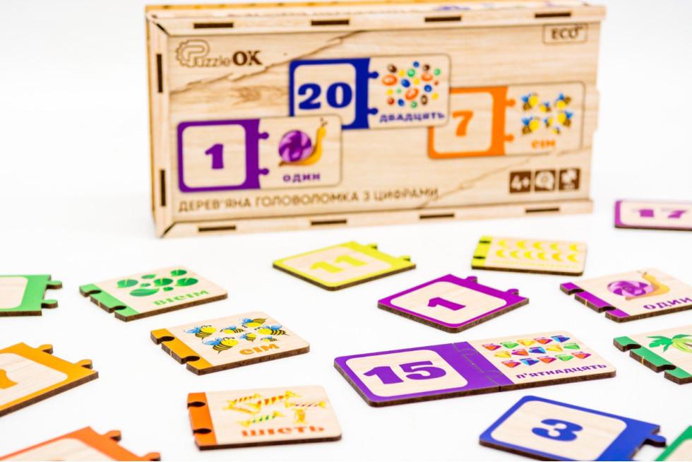 Сортер пазл головоломка дерев'яна дитяча розвиваюча PuzzleOK Цифри - фото 8 Сортер пазл головоломка дерев'яна дитяча розвиваюча PuzzleOK Цифри - фото 8