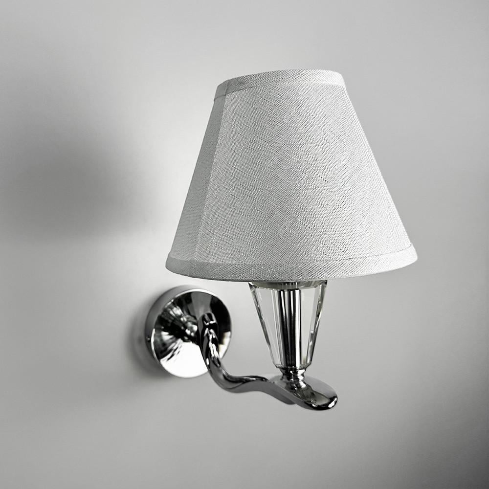 Бра с белым абажуром и прозрачным хрусталем (S 609/1 N CH)