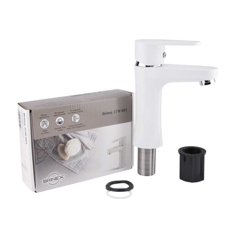 Смеситель для раковины Brinex 37W BRIN37W001 однорычажный Белый (60827) - фото 2 Смеситель для раковины Brinex 37W BRIN37W001 однорычажный Белый (60827) - фото 2