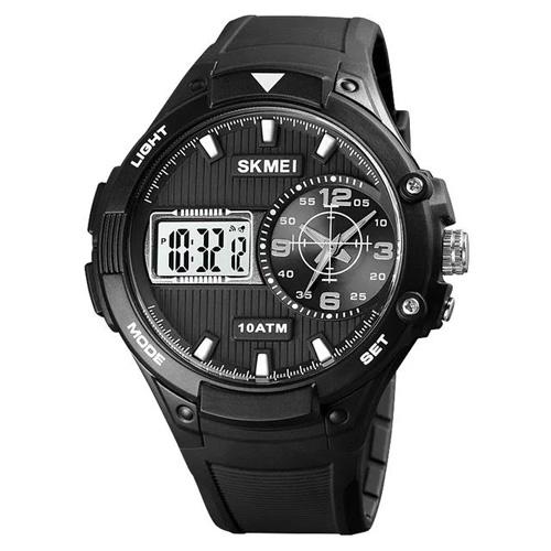 Наручные часы с подсветкой Skmei 1761BKWT 3 ATM 49 мм Black