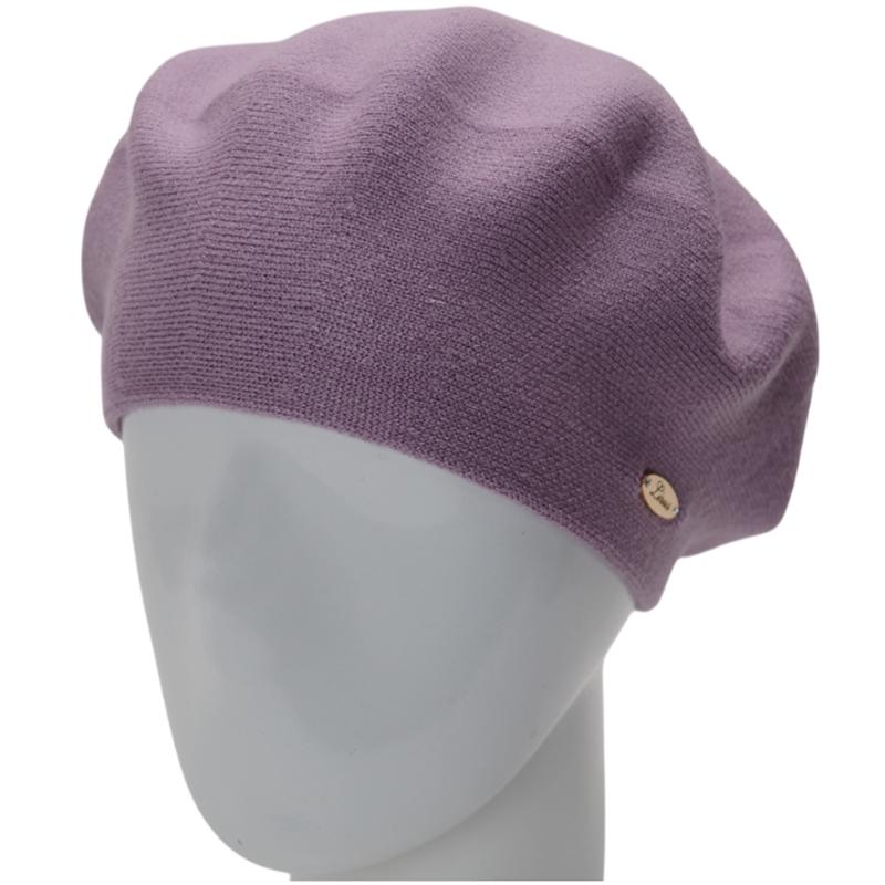 Берет женский Lirus СофиБ из вискозы двойной one size Темно-сиреневый (225705)