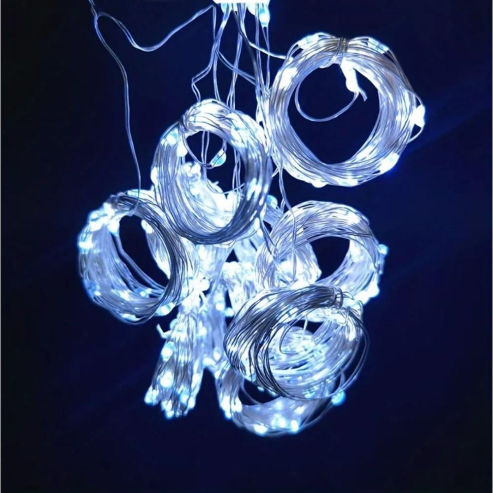 Гирлянда светодиодная Xmas Водопад на медном проводе от USB с пультом 300 Led 3х3 м 10 шт. Белый