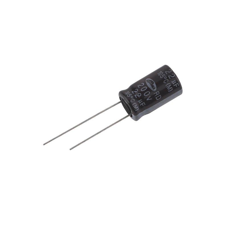 Конденсатор электролитический 22 мкФ 200 В 105C (A040025) Конденсатор электролитический 22 мкФ 200 В 105C (A040025)