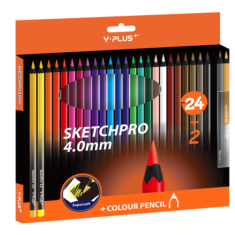 Олівці Y-PlusSKETCHPRO 4.0 24/2 кольори (PC240200)
