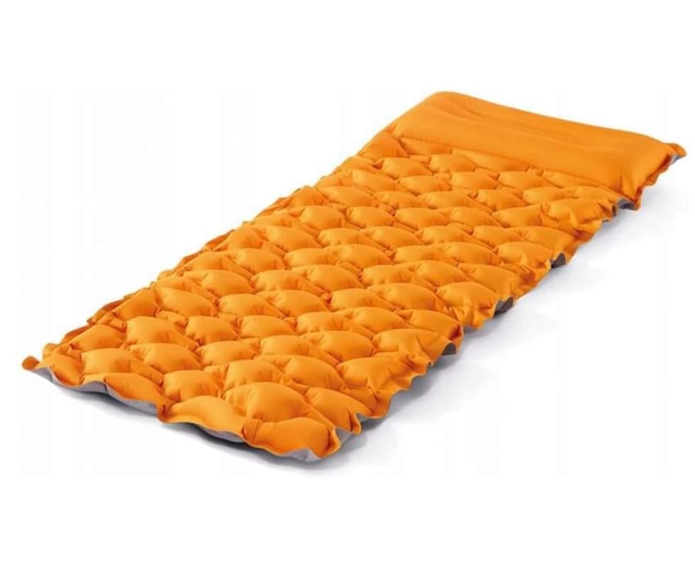 Килимок надувний для кемпінгу Intex з вбудованою подушкою тканеве покриття ТПУ одномісний 191х71х11 см до 136 кг (64098)
