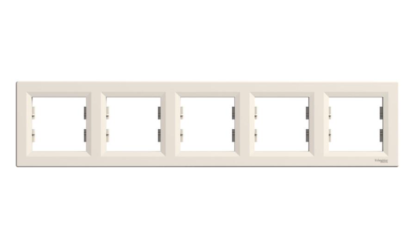 Рамка Schneider Electric Asfora ABS 5-местная горизонтальная Слоновая кость (EPH5800523)