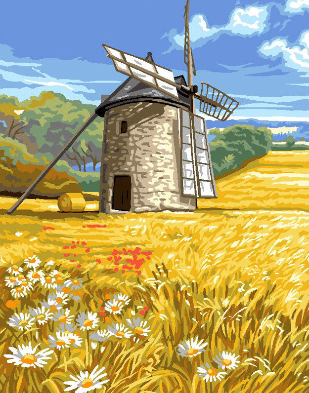 Картина по номерам Brushme Мельница на пшеничном поле (GX6698) Картина по номерам Brushme Мельница на пшеничном поле (GX6698)