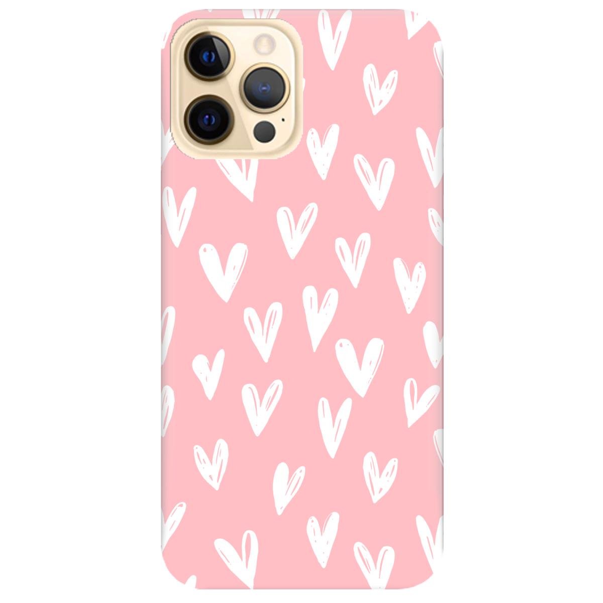 Силіконовий чохол Zorrov для Apple iPhone 12 Pro Max - White hearts (14060070263117909)