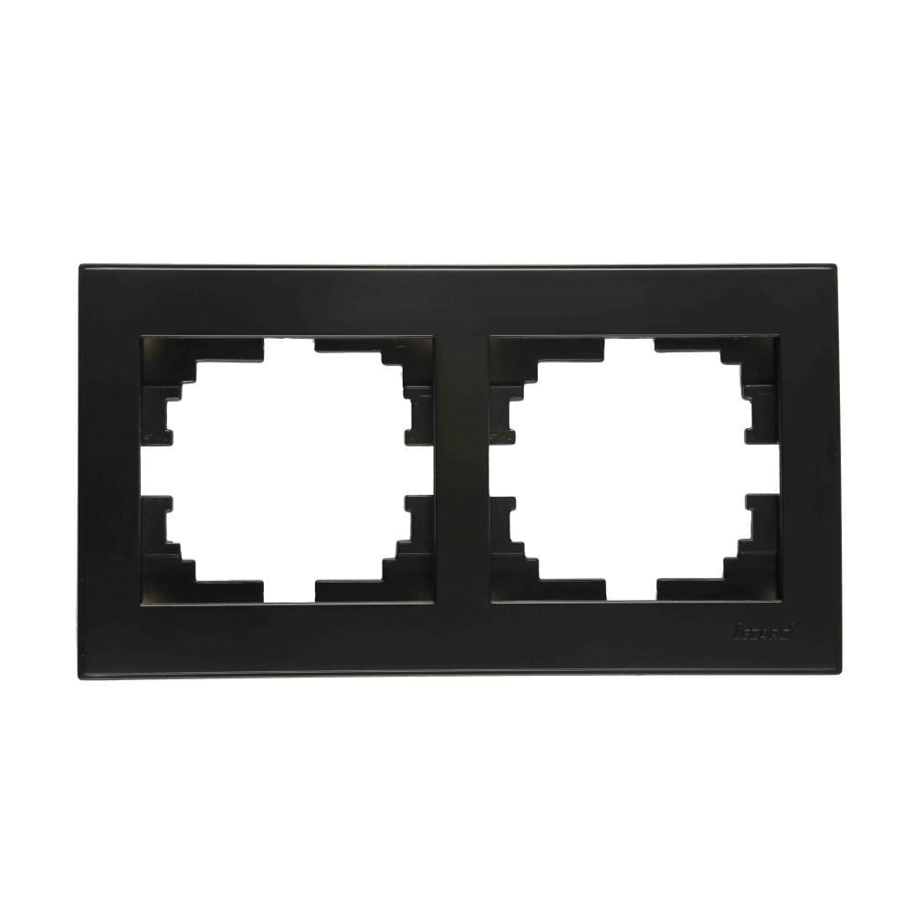 Рамка 2-местная горизонтальная Lezard Rain Антрацитовый