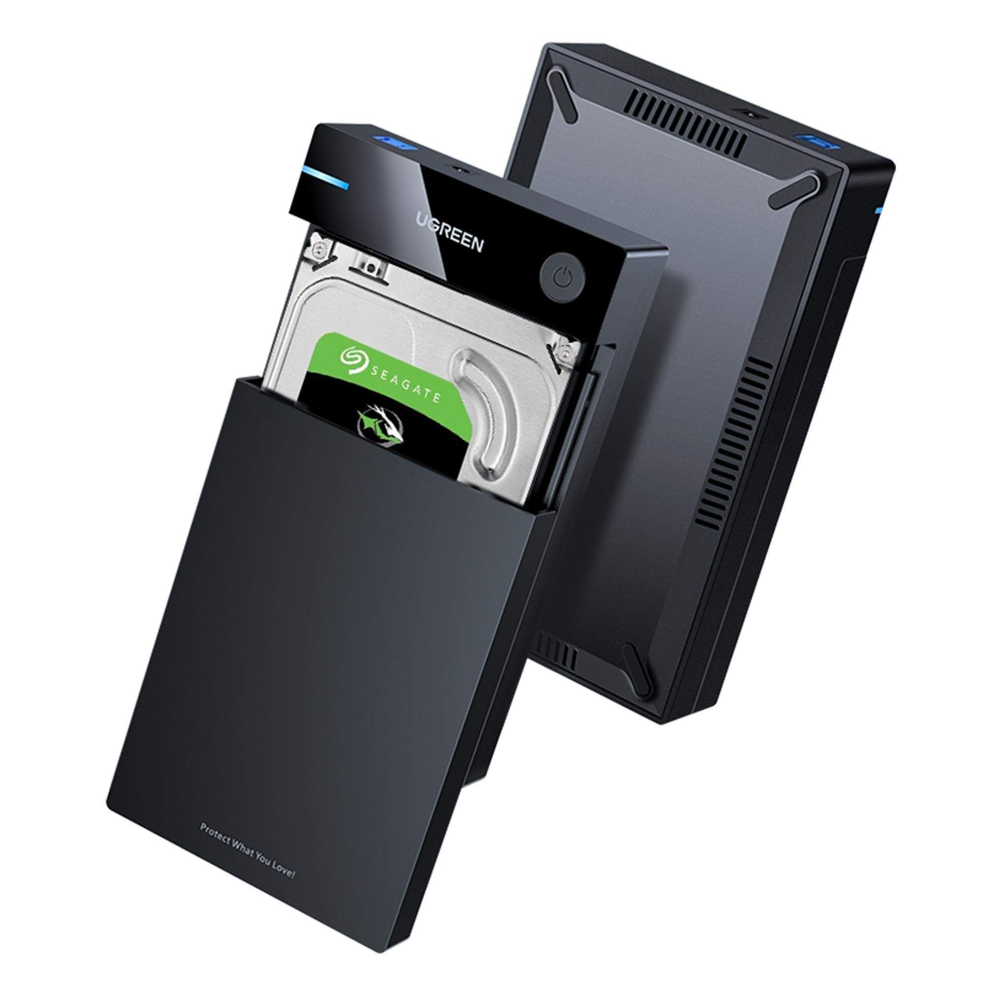 Корпус UGREEN для SSD/HDD 3,5 и 2,5 дюймовых/5 Гбит/с USB 3.0 до SATA III с кабелем USB-Micro-USB Type-B 3.0 Micro-B Черный (50422) - фото 17