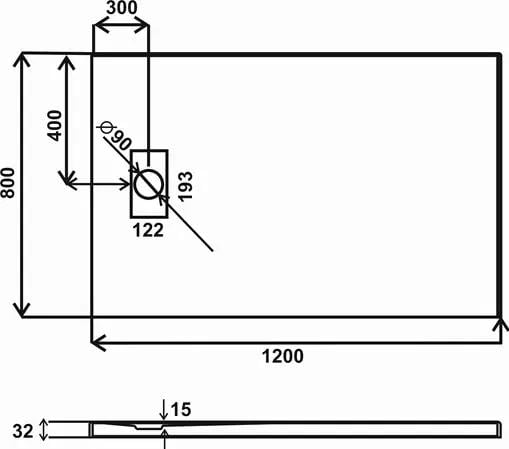 Піддон для душу S-Mix Weston 800х1200 мм Чорний - фото 2