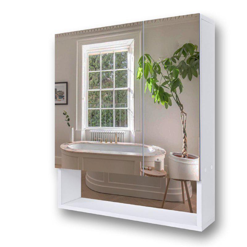 Шкаф зеркальный с открытой полкой в ванную G-05 60 см (14411077)