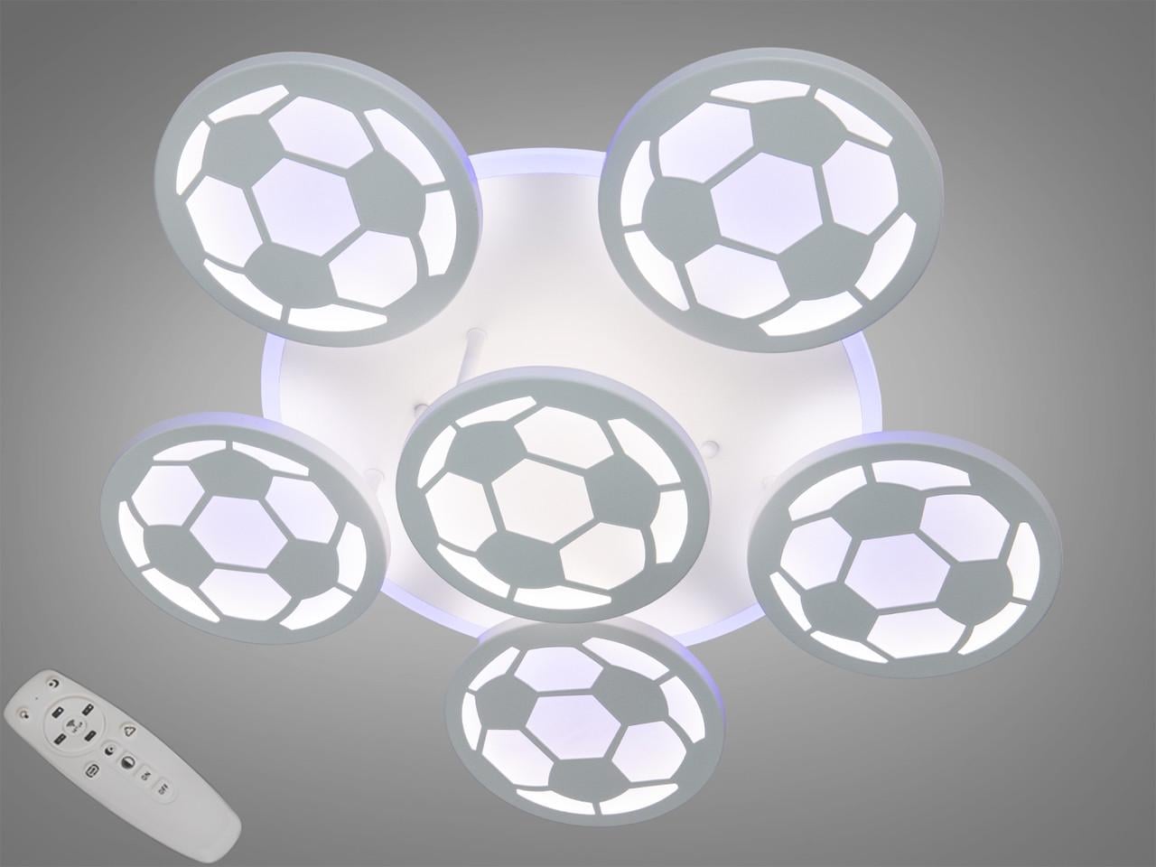 Люстра світлодіодна футбольні м'ячі дитяча 105W 8065/5/1WH 3col dim EcoLed