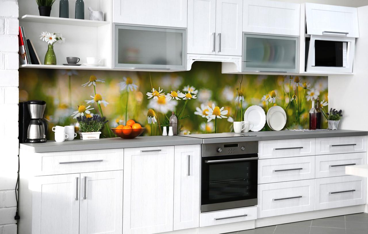 Кухонный фартук Ромашковые луга виниловый самоклеющийся 65х250 см