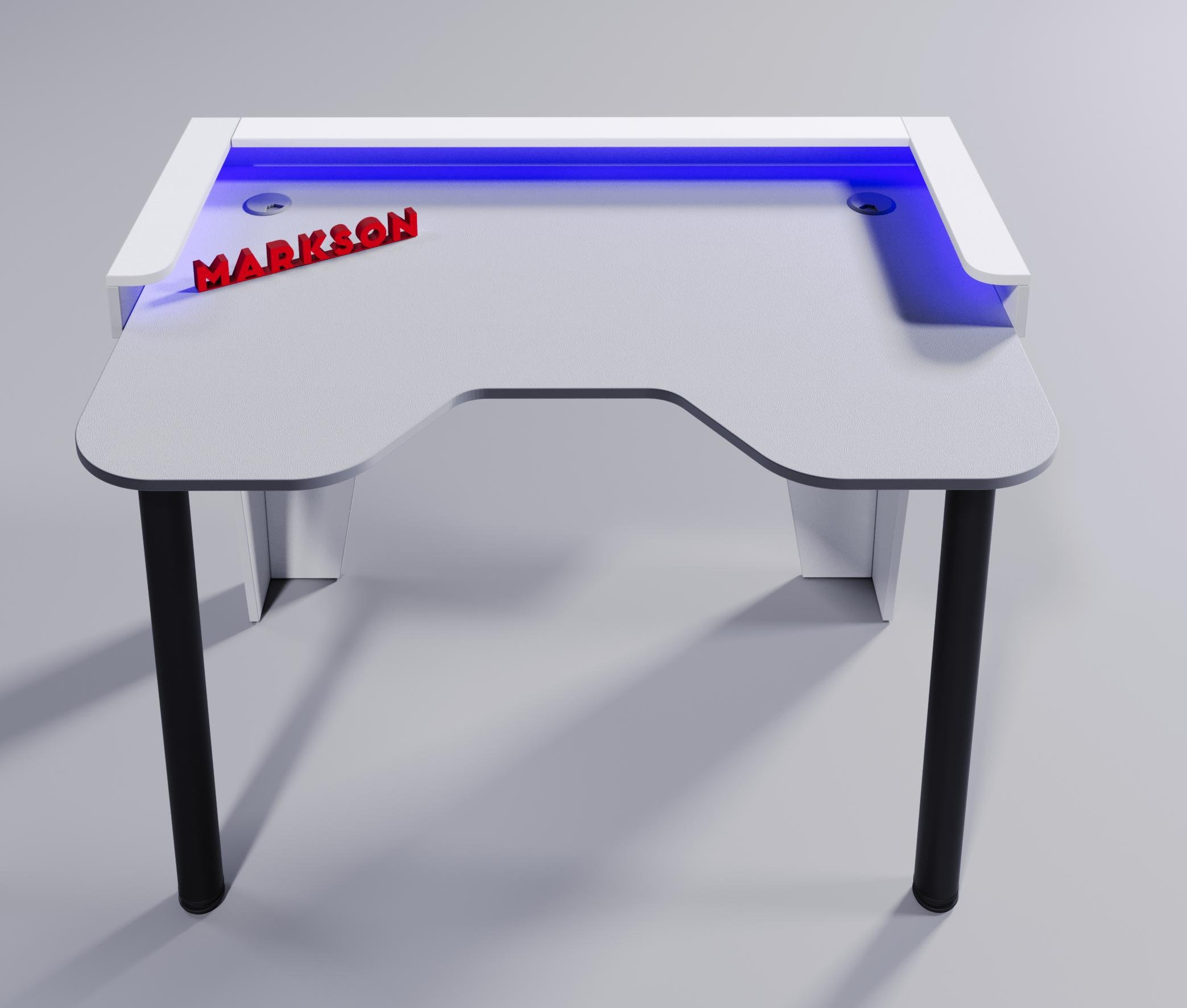 Компьютерный стол игровой STALKER-PRO с RGB подсветкой Белый (MS901 білий) - фото 4