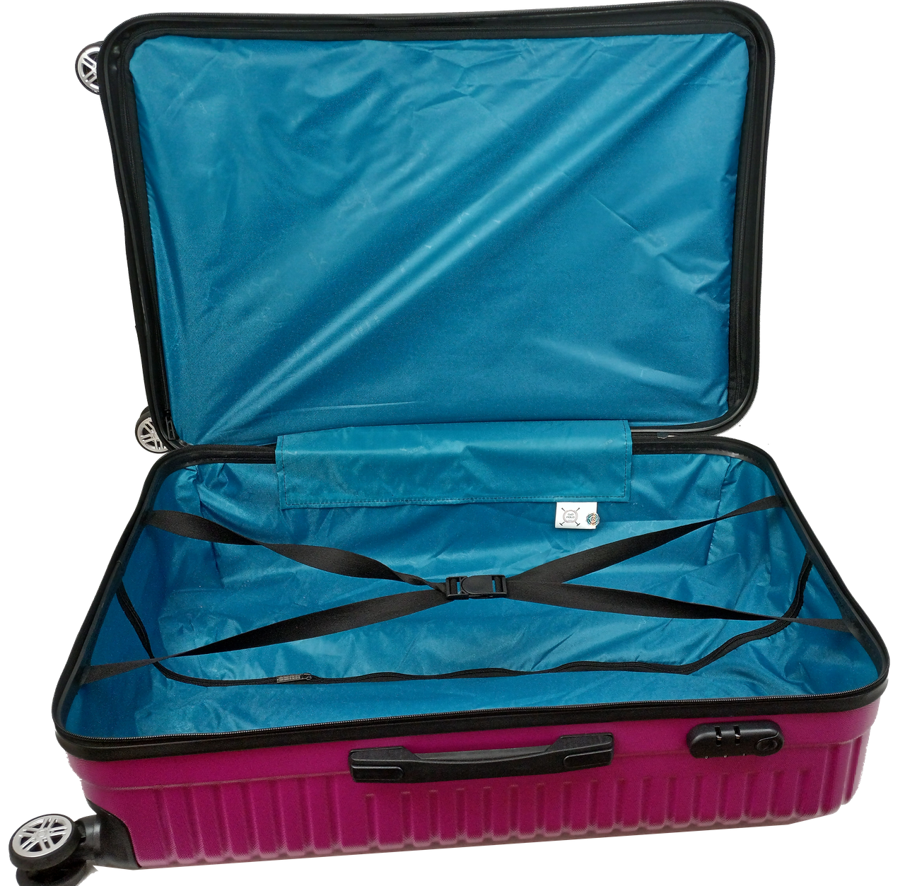 Валіза на колесах GD Polo велика пластикова 115 л Темно-рожевий - фото 7