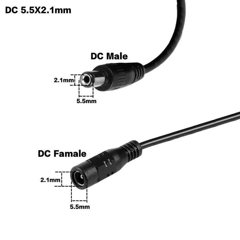 Кабель DC12V 5,5х2,1 мм Male-Female 20 м Black (DC5521MF20M) - фото 4