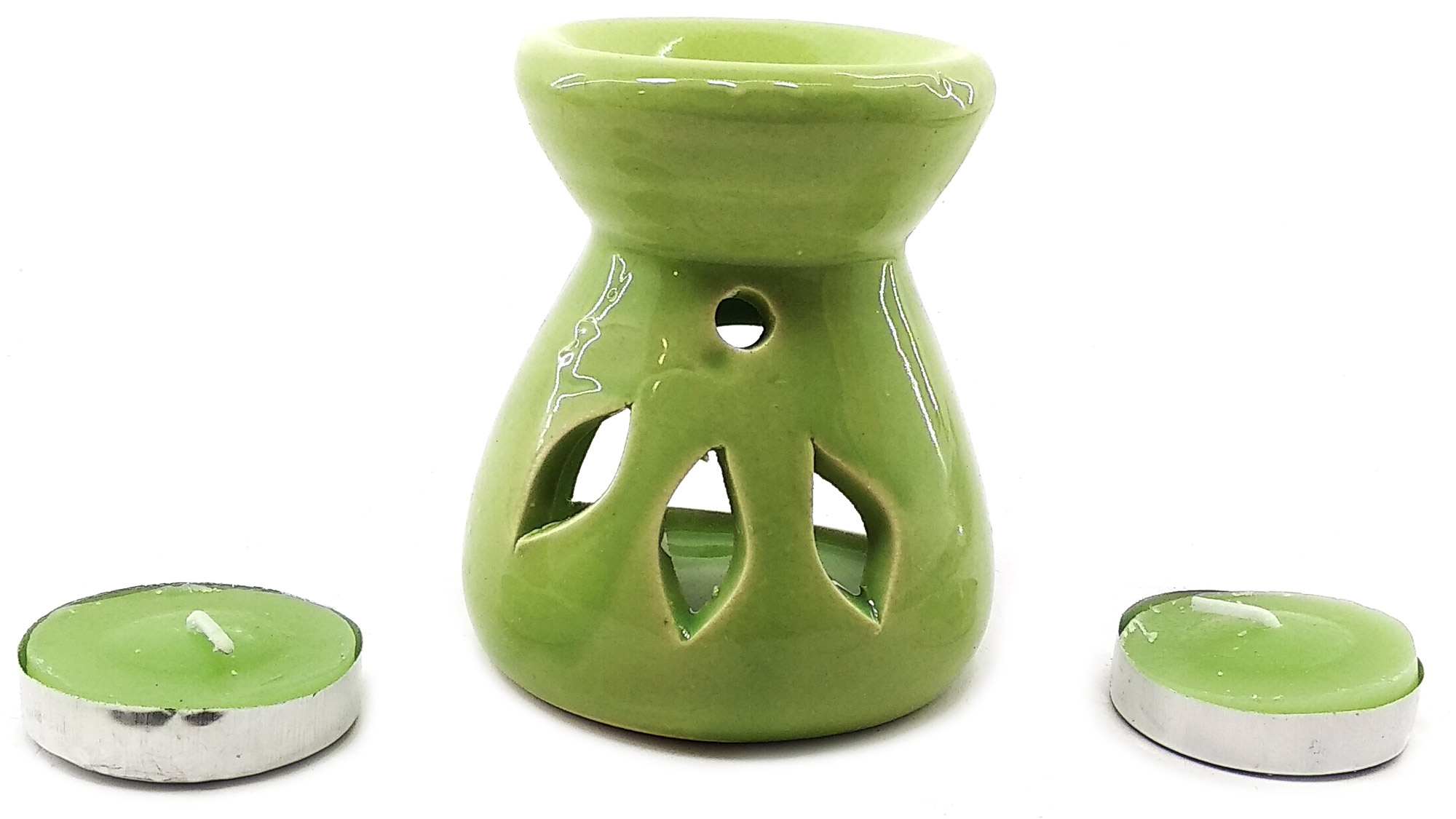 Аромалампа керамічна Lips подарунковий набір 12.5х8х7 см Зелений