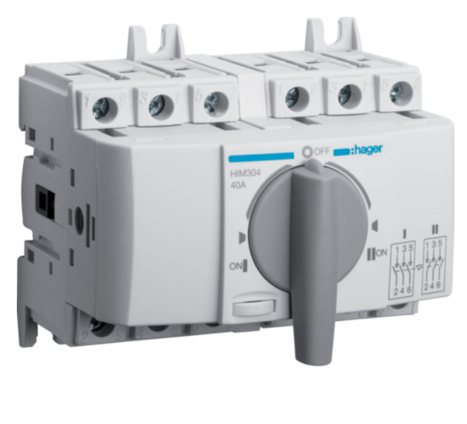 Перемикач Hager I-0-II Hager 400/690В 40А 3п 5 м (HIM304)
