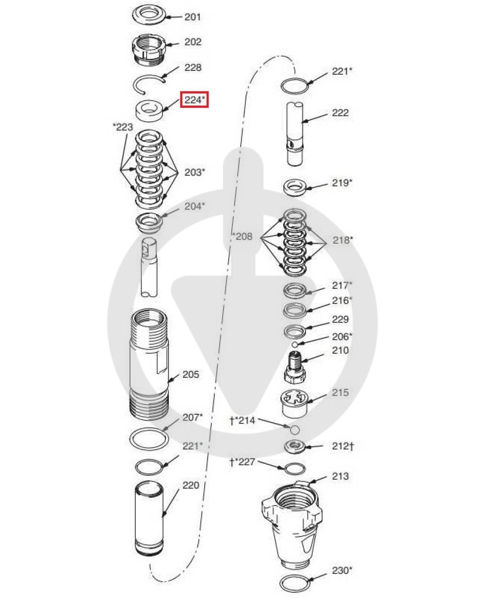 Прокладка стальная вогнутая Graco/1595/Mark V Ref.224 (3e5ed967-406f-11eb-9cbe-fc1d78bf6225) - фото 2