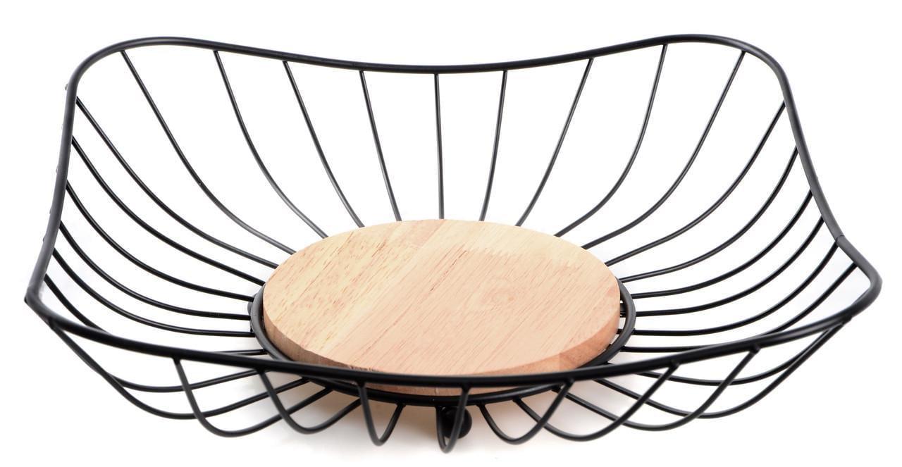 Ваза для фруктов Ringel Oder металлическая 28x28x8 см Черный (RG-9017)