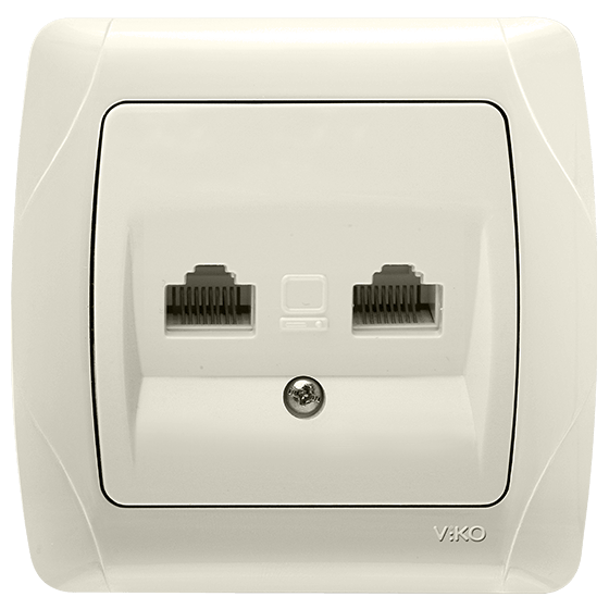 Розетка сетевая VIKO Carmen RG45 двойная Кремовый (90562034)