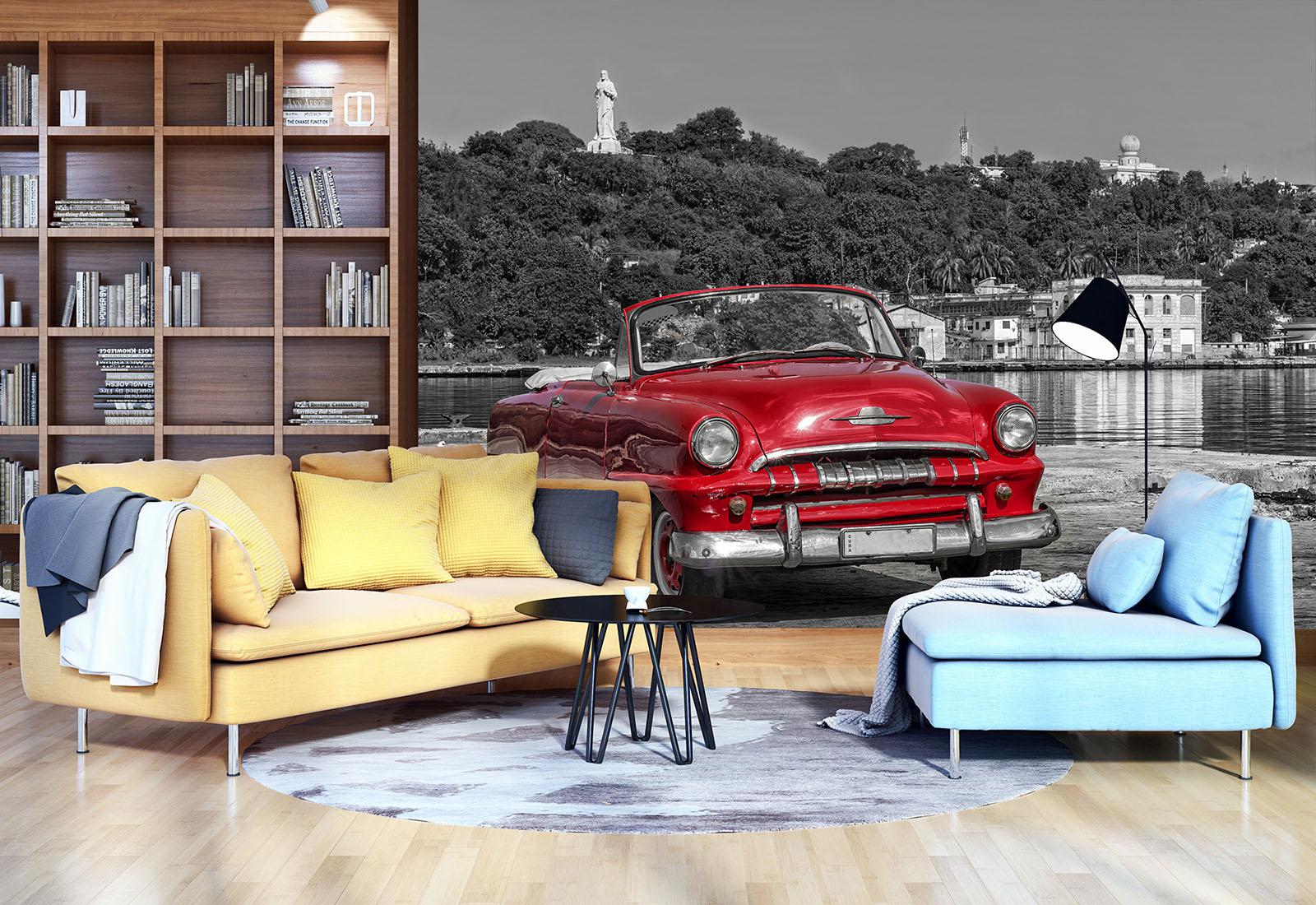 Фотошпалери флізелінові 3d старий червоний автомобіль з клеєм 254x184 см (11859V4) - фото 7 Фотошпалери флізелінові 3d старий червоний автомобіль з клеєм 254x184 см (11859V4) - фото 7