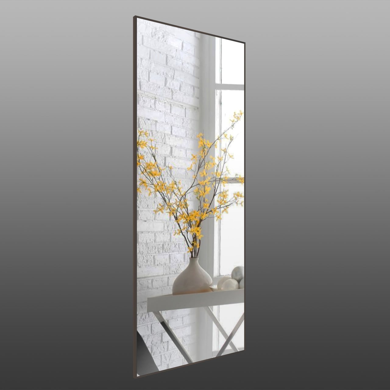 Зеркало настенное в алюминиевой раме Art-Com 1500х700 мм Коричневый (Alum-Brown-25)