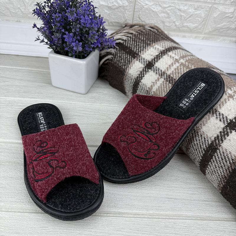 Тапочки кімнатні жіночі повстяні Е-001088-3 p. 39 25 см Чорний (117583884)