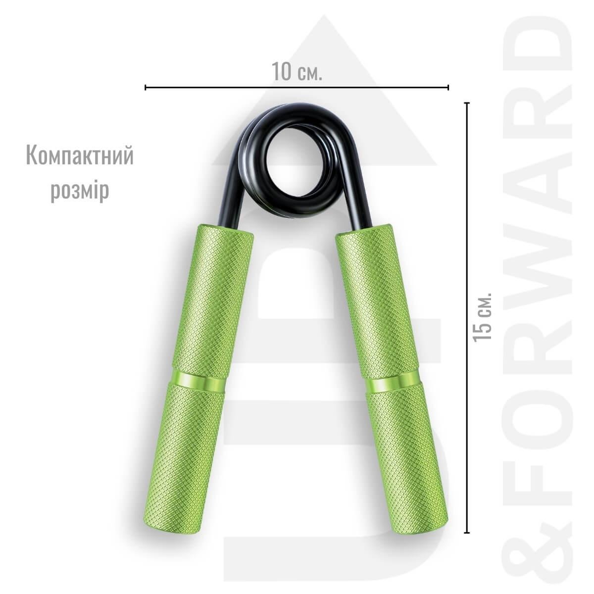 Еспандер кистьовий UP & FORWARD 130 кг металевий з PVC накладками Green - фото 5