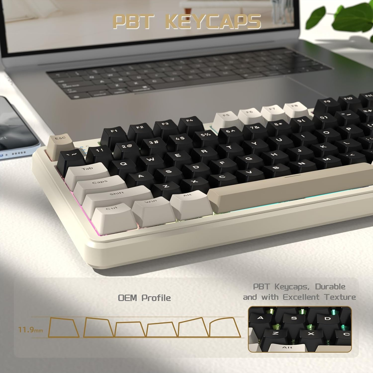 Клавиатура игровая attack shark X87 беспроводная механическая с RGB подсветкой с поддержкой HOT-SWAP - фото 9